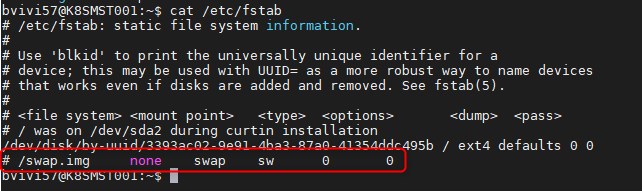 Désactivation de la swap